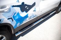 Пороги труба d76 с накладками (вариант 3) VOLKSWAGEN Tiguan Sport & Style 2011-2016