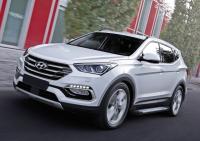 Пороги алюминиевые Rival "Bmw-Style" для Hyundai Santa Fe 2012-2016-