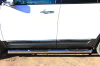 Пороги труба d76 с накладкой (вариант 1) FORD EXPLORER 2012-2016