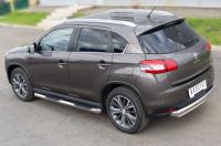 Пороги труба d76 с накладками (вариант 1) PEUGEOT 4008 2012-2017