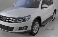 Пороги алюминиевые (Topaz) Volkswagen Tiguan (Тигуан) (2008-)