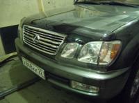 Дефлектор капота Lexus LX470 (1998-2007) (с надписью) (темный)