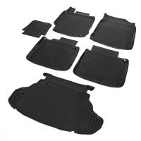 Комплект ковриков салона и багажника Rival для Toyota Camry XV50 рестайлинг седан (кроме Prestige и Lux) 2014-2018, полиуретан, с крепежом, с перемычкой, 6 шт., K15701003-2