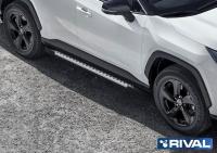 Пороги алюминиевые Rival "Bmw-Style" для Toyota RAV 4 2019-