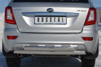Защита заднего бампера 75х42/75х42 овал (дуга) LIFAN X60 2011-2016