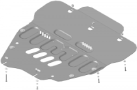 Защита Радиатора, Двигателя и КПП, стальная Мотодор  Alfa Romeo 159  2005-2011