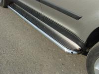 Пороги с площадкой (нерж. лист) 60,3 мм для Skoda Yeti 2014-