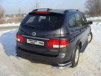 Защита задняя (уголки двойные) 76,1/42,4 мм для SsangYong Kyron 2 2007-