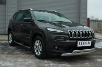 Пороги труба d76 с накладкой (вариант 2) JEEP Cherokee 2014-