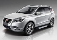 Пороги алюминиевые Rival "Silver" для Geely Emgrand X7 2013-2016-