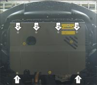 Защита Motodor для двигателя,кпп Suzuki Sx4 V-1,6;1,9;2(06-09-13)/FIAT Sedici V-1,6;1,9;2(06-13)