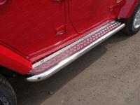 Пороги с площадкой 76,1 мм для Jeep Wrangler 5D (3.6, JK) 2006-2018