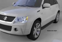 Пороги алюминиевые (Sapphire Black) Suzuki Grand Vitara (2006-2010-)