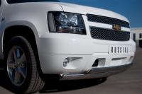 Защита переднего бампера d75/42х75/42 овалы CHEVROLET Tahoe 2012-2014
