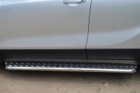 Пороги труба d42 с листом (лист алюм,проф.нерж)(вариант 1) OPEL MOKKA 2013-