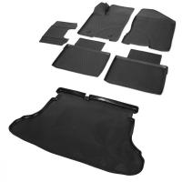 Комплект ковриков салона и багажника Rival для Lada Vesta седан, седан Cross 2015-н.в., полиуретан, с крепежом, с перемычкой, 6 шт., K16006001-2