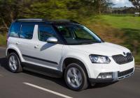 Пороги алюминиевые Rival "Premium-Black" для Skoda Yeti 2009-2014-