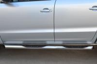 Пороги труба d76 с накладкой (вариант 1) VOLKSWAGEN Amarok 2009-2015