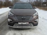 Решетка радиатора 16 мм для Hyundai Santa Fe Grand 2014-2016