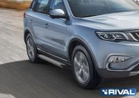 Пороги алюминиевые Rival "Bmw-Style" для Geely Atlas 2018-