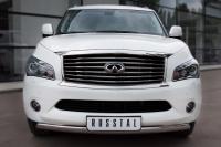 Защита переднего бампера 75х42 овал INFINITI QX 56 2010-2014