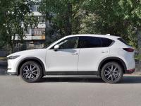 Пороги труба d42 с листом (лист алюм, проф. нерж) (вариант 1) MAZDA CX-5 2017-