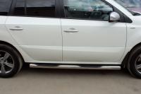 Пороги труба d76 с накладками (вариант 3) RENAULT Koleos 2012-2016