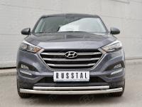 Защита переднего бампера Ф63 дуга-Ф42 дуга HYUNDAI Tucson 2015-2017