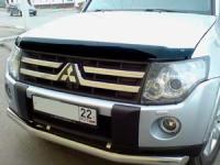 Дефлектор капота Mitsubishi Pajero (Митсубиши Паджеро) IV (2007-) (темный)