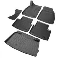Комплект ковриков салона и багажника Rival для Opel Insignia I седан (багажник без органайзера) 2008-2017, полиуретан, с крепежом, с перемычкой, 6 шт., K14204003-1
