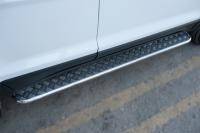 Пороги труба d42 с листом (лист алюм., проф. нерж) (Вариант 1) FORD ECOSPORT 2014-