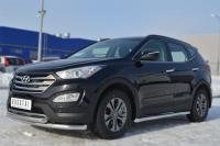 Пороги труба d63 (вариант 1) HYUNDAI Santa Fe 2012-2015
