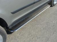 Пороги с площадкой (нерж. лист) 42,4 мм для Skoda Yeti 2014-