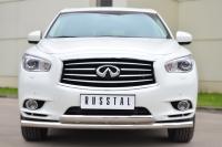 Защита переднего бампера d63 (секции) 75х42 (дуга) INFINITI JX35-QX60 2013-2016
