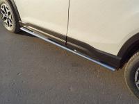 Пороги овальные с накладкой 120х60 мм для Subaru Forester (S5) 2018-