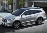 Пороги алюминиевые Rival "Silver" для Hyundai Grand Santa Fe 2012-2016-