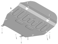 Защита стальная Мотодор Volkswagen Caravelle T5 2003-2015 (устанавливается вместо штатного пыльника)