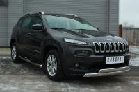 Пороги труба d76 с накладкой (вариант 3) JEEP Cherokee 2014-