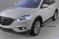 Пороги алюминиевые (Sapphire Silver) Mazda (Мазда) CX9 (2013-)