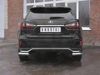 Защита заднего бампера уголки d63 секции LEXUS RX 350L (not F-Sport) 2018-