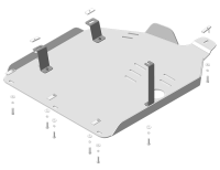 Защита предпускового подогревателя (вебасто), алюминиевая Мотодор Volkswagen Transporter 2020-