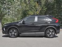 Пороги труба 75х42 овал с проступью MITSUBISHI ECLIPSE CROSS 2018-