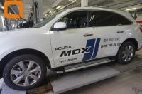 Пороги алюминиевые (Brillant)  Acura MDX (2014-) (серебр)