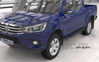 Пороги алюминиевые (Corund Black) Toyota HiLux (2015-)