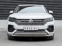 Защита переднего бампера d63 секции-d75x42 дуга VOLKSWAGEN TOUAREG 2018-