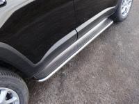 Пороги с площадкой (нерж. лист) 42,4 мм для Jeep Renegade 4WD 2015-