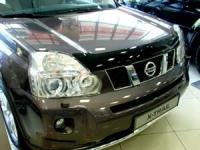 Дефлектор капота Nissan X-Trail (Ниссан Икстрейл) (2007-/2010-2014) (темный)