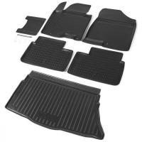 Комплект ковриков салона и багажника Rival для Kia Ceed II хэтчбек 3/5-дв. 2012-2018, полиуретан, без крепежа, с перемычкой, 6 шт., K12801001-3