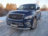 Защита передняя нижняя 76,1 мм для Infiniti QX 80 2014-2018