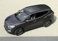 Пороги алюминиевые Rival "Premium-Black" для Hyundai Santa Fe 2006-2010-2012